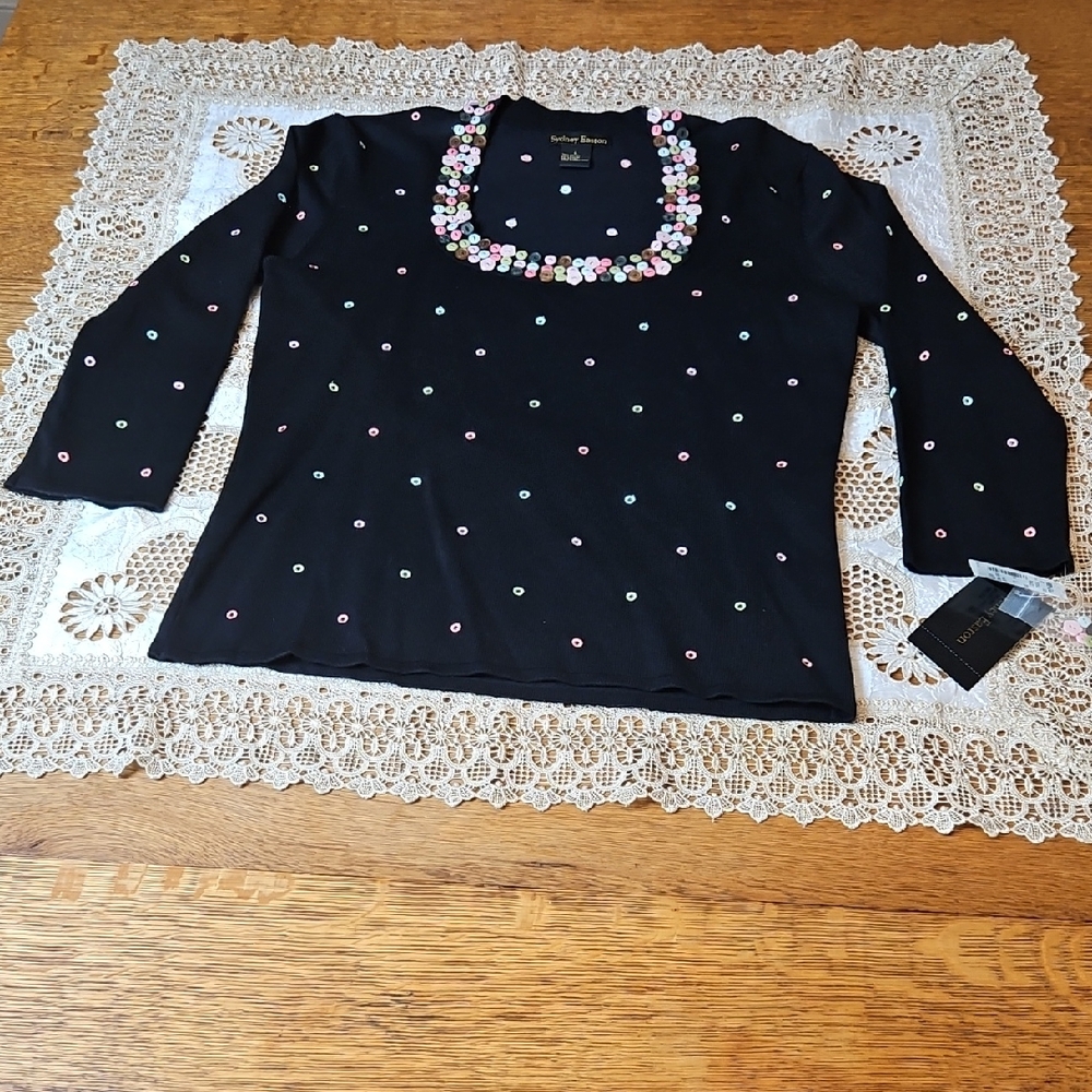 Sydney Easton NWT Pullover Sweater Top With 3/4 Sleeves